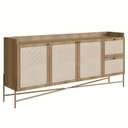 Ver imagem 1 de Balcão Aparador Buffet 3 Portas Pé Metal Arlo A10 Hanover/dourado - Mpozenato