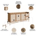 Ver imagem 3 de Balcão Aparador Buffet 3 Portas Pé Metal Arlo A10 Hanover/dourado - Mpozenato