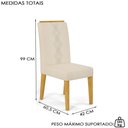 Ver imagem 3 de Mesa Jantar Kiara e 4 Cadeiras Yasmin Cedro Linho Neve Dj Moveis