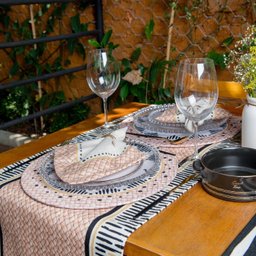 Caminho de Mesa África Bogolan com Hidrorrepelência 43x141cm - 3