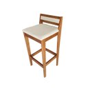 Ver imagem 6 de Banqueta Baixa 70cm para Bancada Assento Estofado em Linho Cecilia:mel com Linho Cru