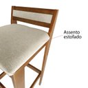 Ver imagem 7 de Banqueta Baixa 70cm para Bancada Assento Estofado em Linho Cecilia:mel com Linho Cru