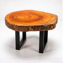 Ver imagem 3 de Mesa de Centro Rústica Borda Viva Madeira Maciça Tampo Grossão