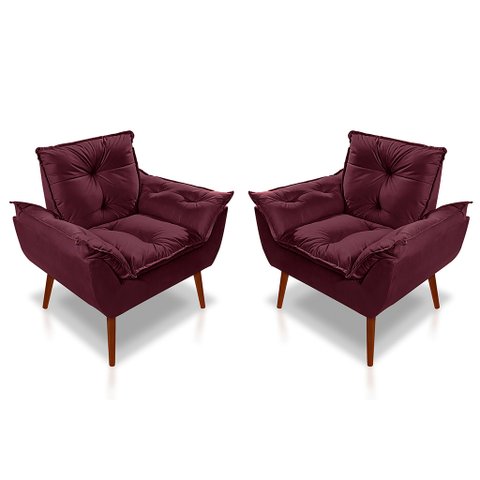 Kit 02 Poltrona Opala Decorativa Suede