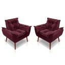 Ver imagem 1 de Kit 02 Poltrona Opala Decorativa Suede