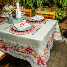Toalha de Mesa Retangular Orquídeas 8 Lugares 140x270cm - 2
