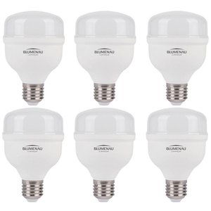 Kit 6 Lâmpadas High Led 30w Bivolt E27 6500k Luz Branca Blumenau