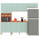 Ver imagem 1 de Cozinha Completa Bartira Joy com 11 Portas 2 Gavetas 5 Prateleiras e Nicho para Micro-ondas 244,5cm