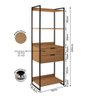 Closet Casal 4 Módulos Industrial Madeira Maciça com Prateleiras 3 Cabideiros e 2 Gavetas Imbuia - 5