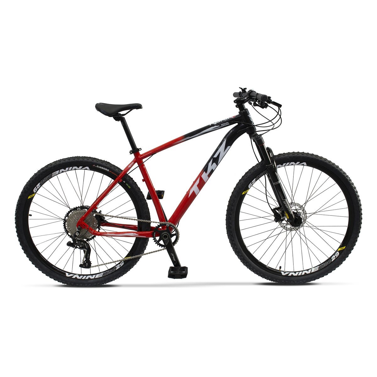 Bicicleta Ronin TKZ Absolut 12V Quadro 17" Alumínio Aro 29 - Preto/Vermelho - Quadro 17