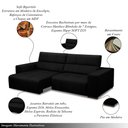 Ver imagem 3 de Sofá Decorativo Barbosa 5 Lugares Sala de Estar 290cm Reclinável e Retrátil Couro Preto G88 - Gran B