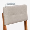 Ver imagem 5 de Conjunto Mesa de Jantar Tangará 95cm e 4 Cadeiras Estofadas Tiê CabeCasa MadeiraOriginals Bege/Caramelo