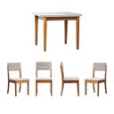 Ver imagem 2 de Conjunto Mesa de Jantar Tangará 95cm e 4 Cadeiras Estofadas Tiê CabeCasa MadeiraOriginals Bege/Caramelo