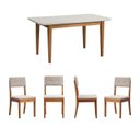 Ver imagem 2 de Conjunto Mesa de Jantar Tangará 130cm e 4 Cadeiras Estofadas Tiê CabeCasa MadeiraOriginals Bege/Caramelo