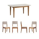 Ver imagem 2 de Conjunto Mesa de Jantar Tangará 130cm e 4 Cadeiras Estofadas Tiê CabeCasa MadeiraOriginals