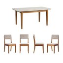 Ver imagem 2 de Conjunto Mesa de Jantar Tangará 160cm e 4 Cadeiras Estofadas Tiê CabeCasa MadeiraOriginals Bege/Caramelo
