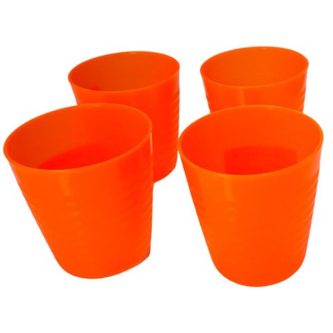 Kit 4 Copos Laranjas Cor:laranja