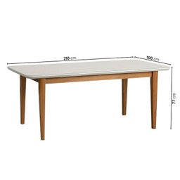 Conjunto Mesa de Jantar Tangará 210cm e 8 Cadeiras Estofadas Tiê Cabecasa Madeiramadeira - 4