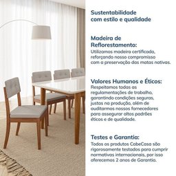 Conjunto Mesa de Jantar Tangará 210cm e 8 Cadeiras Estofadas Tiê Cabecasa Madeiramadeira - 15