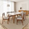 Conjunto Mesa de Jantar Tangará 210cm e 8 Cadeiras Estofadas Tiê CabeCasa MadeiraOriginals - 1