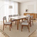 Ver imagem 1 de Conjunto Mesa de Jantar Tangará 210cm e 8 Cadeiras Estofadas Tiê CabeCasa MadeiraOriginals