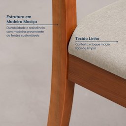 Conjunto Mesa de Jantar Tangará 210cm e 8 Cadeiras Estofadas Tiê Cabecasa Madeiramadeira - 6