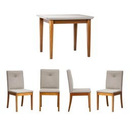 Conjunto Mesa de Jantar Tangará 95cm e 4 Cadeiras Estofadas Tiê Maxx CabeCasa MadeiraMadeira - 2