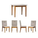 Ver imagem 2 de Conjunto Mesa de Jantar Tangará 95cm e 4 Cadeiras Estofadas Tiê Maxx CabeCasa MadeiraOriginals Bege/Caramelo