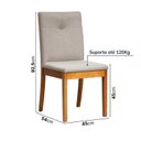 Ver imagem 3 de Conjunto Mesa de Jantar Tangará 130cm e 4 Cadeiras Estofadas Tiê Maxx CabeCasa MadeiraOriginals Bege/Caramelo