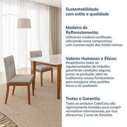 Conjunto Mesa de Jantar Tangará 130cm e 4 Cadeiras Estofadas Tiê Maxx Cabecasa Madeiramadeira - 15