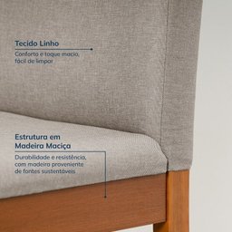 Conjunto Mesa de Jantar Tangará 130cm e 4 Cadeiras Estofadas Tiê Maxx Cabecasa Madeiramadeira - 6