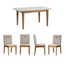 Ver imagem 2 de Conjunto Mesa de Jantar Tangará 130cm e 4 Cadeiras Estofadas Tiê Maxx CabeCasa MadeiraOriginals Bege/Caramelo