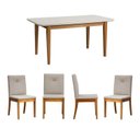 Ver imagem 2 de Conjunto Mesa de Jantar Tangará 160cm e 4 Cadeiras Estofadas Tiê Maxx CabeCasa MadeiraOriginals Bege/Caramelo