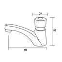 Ver imagem 4 de Torneira Fria para Lavatório Dck Bica Baixa Aço Inox Dc-Tf-6753A