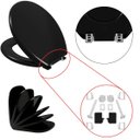 Ver imagem 1 de Assento Vaso Sanitário Oval Almofadado Preto + Conjunto Fixação Assento Sanitário Almofadado Preto