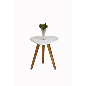 Mesinha Lateral Redonda Sala Pé Palito Retro Decorativa Tampo Orgânico