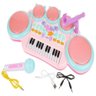 PIANO INFANTIL TECLADO ORGAO COMPLETO GRAVADOR MP3 LUZ SOM KARAOKE MICROFONE ELETRONICO ROSA - 4