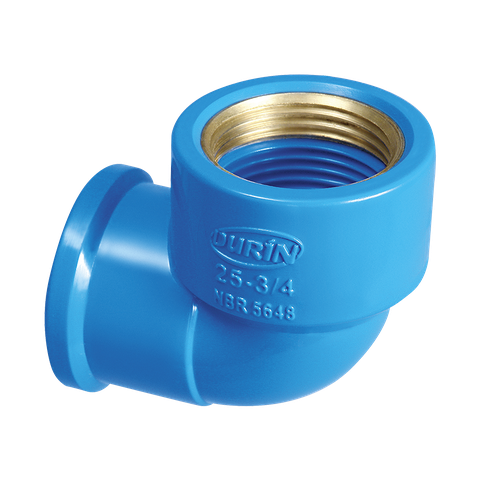 20 Unidades Joelho Solda e Rosca com Bucha de Latão Bitola 25mm X 3/4'' Cor Azul Durín