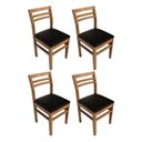 Ver imagem 2 de Kit 4 Cadeiras para Sala de Jantar em Madeira Maciça Diamante Preto/Imbuia
