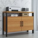 Ver imagem 1 de Armário para Escritório 2 Portas 100% Mdf Industrial Concept Freijó/preto Fosco - Panorama Móveis