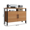 Ver imagem 5 de Armário para Escritório 2 Portas 100% Mdf Industrial Concept Freijó/preto Fosco - Panorama Móveis