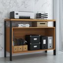 Ver imagem 2 de Armário para Escritório 2 Portas 100% Mdf Industrial Concept Freijó/preto Fosco - Panorama Móveis