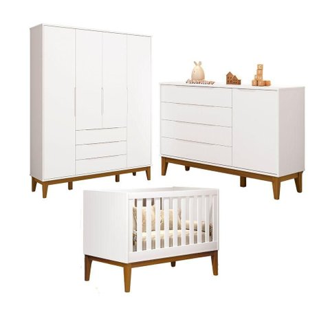 Jogo de Quarto Classic Elfe Sapateira Branco Fosco - Moveisaqui