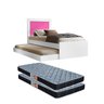 Bicama de Solteiro Luara Branco/rosa de Mdf para Quarto com Auxiliar + 2 Colchões - 1