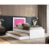 Bicama de Solteiro Luara Branco/rosa de Mdf para Quarto com Auxiliar + 2 Colchões - 5