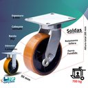 Ver imagem 3 de Rodizio Industrial Carga Pesada 6x2 Pol. Fixo Ferro C/700 Kg