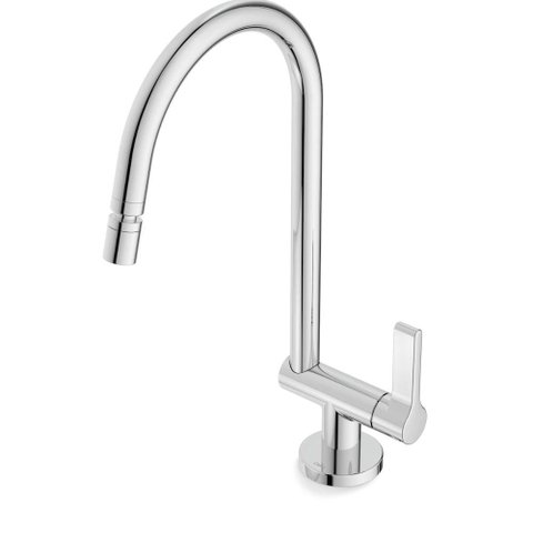 Torneira para Cozinha de Mesa Lix Cromada com Bica Móvel Celite