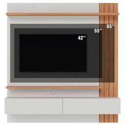 Estante para Tv até 65 Polegadas Juriti 2 Portas 2 Prateleiras Off White Matte/freijó - Colibri - 2
