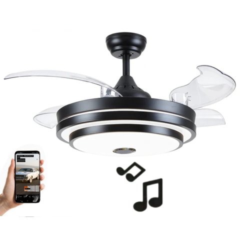 Ventilador de Teto Retrátil com Som e Bluetooth