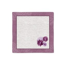 Kit 2 Guardanapos em Linho Bordado Flor 40x40 + 2 Argolas - 3